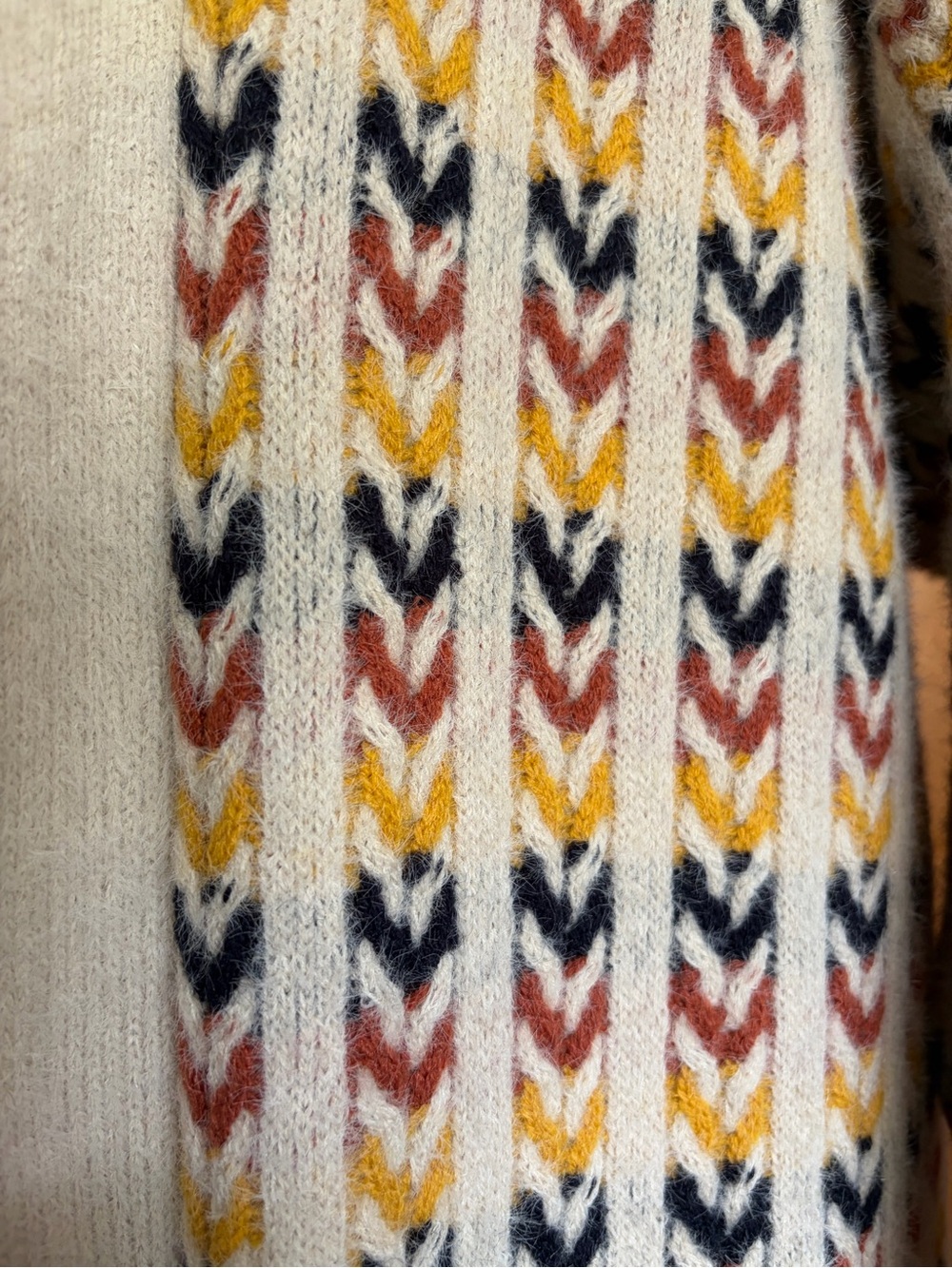 Cozy Beige Open Front Cardigan Sweater - Picture 5 of 7